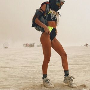 Neon Skies Panel High Waist Rave Bottoms